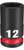 Milwaukee 49-66-6136 SHOCKWAVE Impact Duty 3/8" Drive 12MM Standard 6 Point Socket
