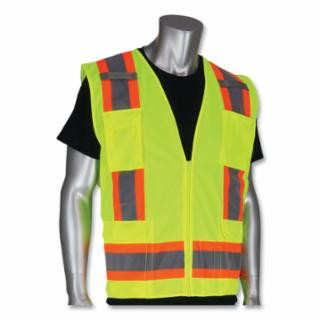 Pip 302-0500-YEL/5XL Ansi Ty R Cl 2 Two-Tonesurveyors Vest 11 Pocket