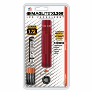 Mag-Lite XL200-S3036 Maglite XL200 3 Cell Aaaled Flashlight Red