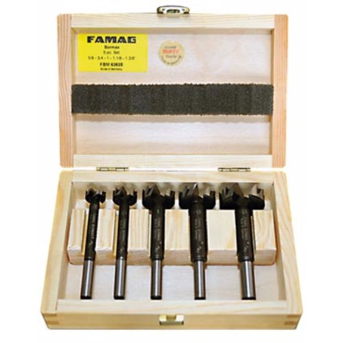 Alfa Tools FBM63605 5pc 5/8-1 3/8 Bormax Carbide Forstner Set
