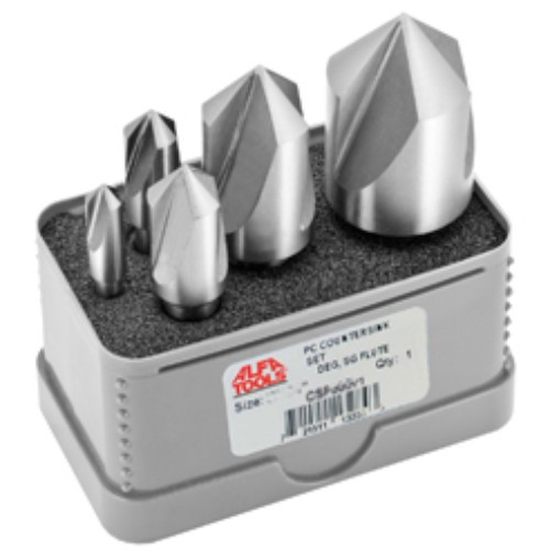 Alfa Tools C3F50573 5pc Set 82° 3 Flute Countersink 1/4-1"