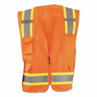 Occunomix ECO-ATRANS-OS Class 2 Solid Vest 2 Tone Zip Close Sm Or