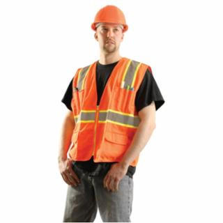 Occunomix LUX-ATRANS-O5X Class 2 Solid Vest 2-Tone Tape Zipper Or 5X