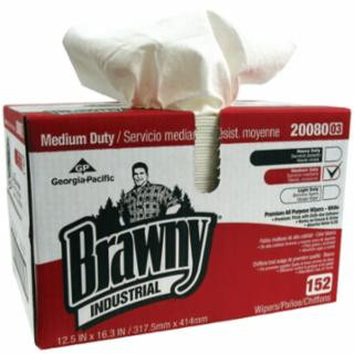 Georgia Pacific GPC2008003 (1/Cs) Wiper Brawny Industmedduty1/4Csdrc White (1 CA)