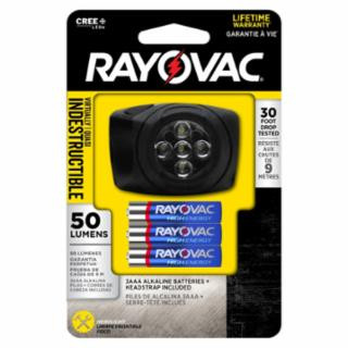 Rayovac DIYHL3AAA-BXTB Indestructible 100 Lumen3Aaa Headlight W/ Bat