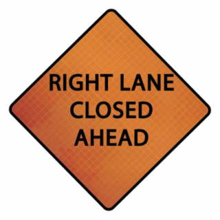 Cortina 07-800-4069 48" Right Lane Closed Ahead 3016035