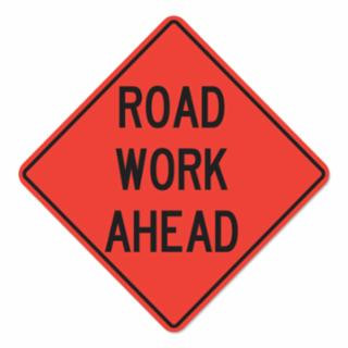 Cortina 07-800-4716-L 48" Vinyl Nonreflective- Road Work Ahead