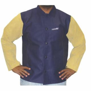 Best Welds 902-1201-2XL Bw 1201-2XL Navy Blue Frcotton Jacket/Leather Sl
