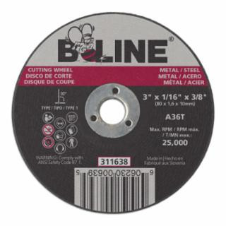 B-Line Abrasives 903-311638 3 X 1/16 B-Line T1 Cutting Wheel A36T 3/8 A.H. (100 EA)