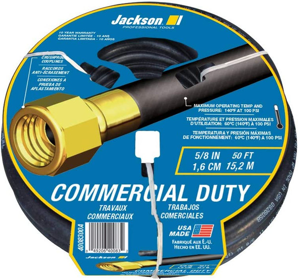 Jackson Professional Tools 4008300A Hd 5/8"X50' Black Rubberhose