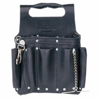 Ideal Industries 35-950BLK Blk Premium Leather Toolpouch W/ Shoulder Strap