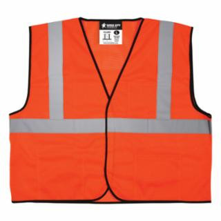 Mcr Safety VCL2MOX2 Eco Mesh 2" Slvr Refl Hkloop Frt 3Pkt Org 2XL
