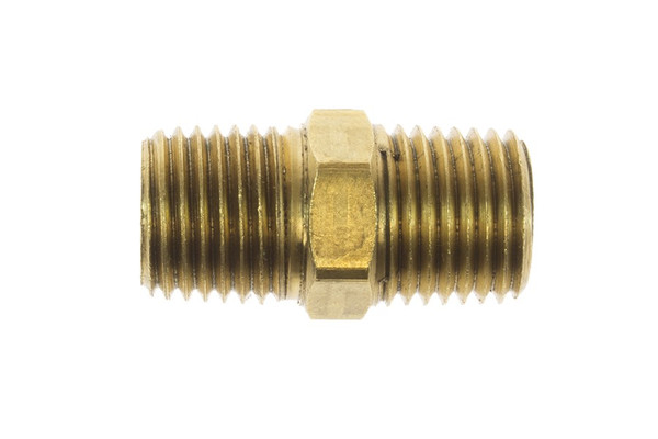 Coilhose Pneumatics H0606 Hex Nipple 3/8M X 3/8M Brass Pipe Fitting