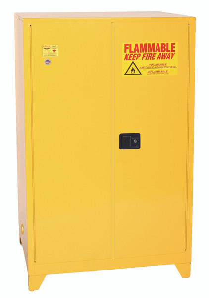 Eagle 1992XLEGS 90 Ga Ylw Flammable Cabinet W/Legs. 2 Man Cl Drs