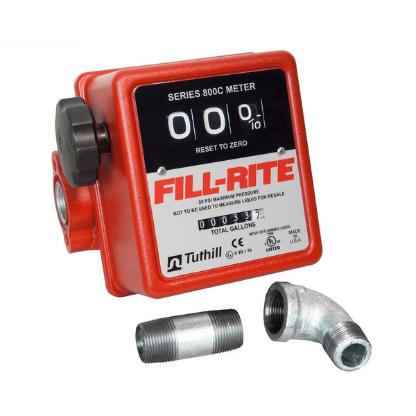 Fill-Rite 807CMK 807C Meter With Pipe Fittings