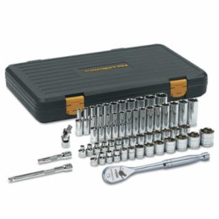 Gearwrench 80550P Set Socket Standard/Dp 3/8Dr6 Point 56Pc SAE/Met