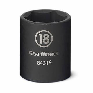 Gearwrench 84319N 3/8" Drive 6 Point Standard Impact Metric Socket 18 mm