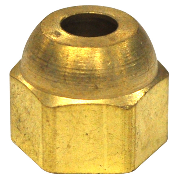 VICTOR CAP NUT 3/8-32 BRASSW/HOLE