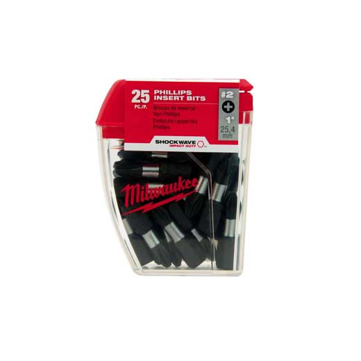Milwaukee 48-32-4607 SHOCKWAVE Impact Square Recess #2 Insert Bits 10PK