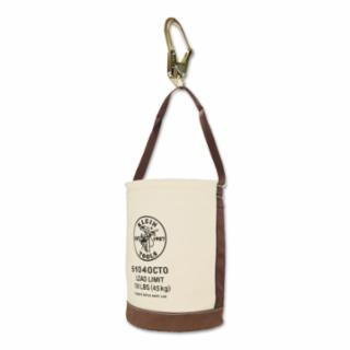 Klein Tools 5104OCTO Canvas Bucket, Leather Bottom, Connection Points, 12-Inch