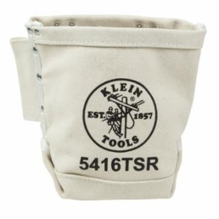 Klein Tools 5416TSR Tool Bag, Bolt Bag with Drain Holes, No. 4 Canvas, 5 x 9 x 10-Inch