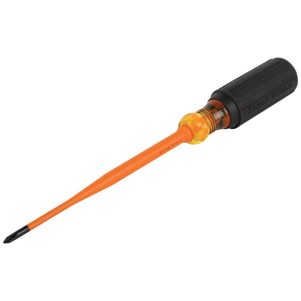 Klein Tools 6956INS Slim-Tip 1000V Insulated Screwdriver, #1 Phillips, 6-Inch Round Shank