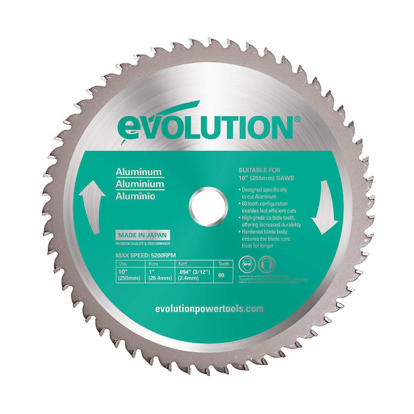 Evolution 10BLADE-AL Blade For Cutting Aluminum 255 X 24 X 80T X 1