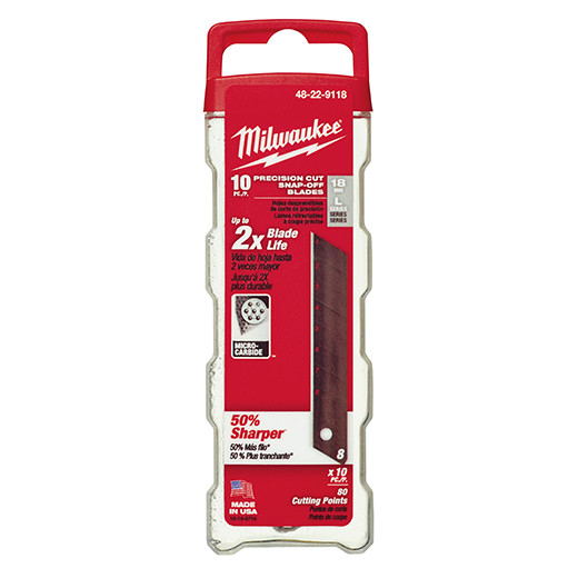 Milwaukee 48-22-9118 18mm Precision Snap Blade 10PK