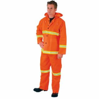 Mcr Safety 2013RX5 Lum- .35 mm - Pvc/Poly- Suit- 3 Pc- Refl Tape- Org