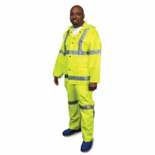 Mcr Safety 2083SRXL Lum .38 mm  Pvc/Poly Suit3 Pc Refl Tape Flor Lime