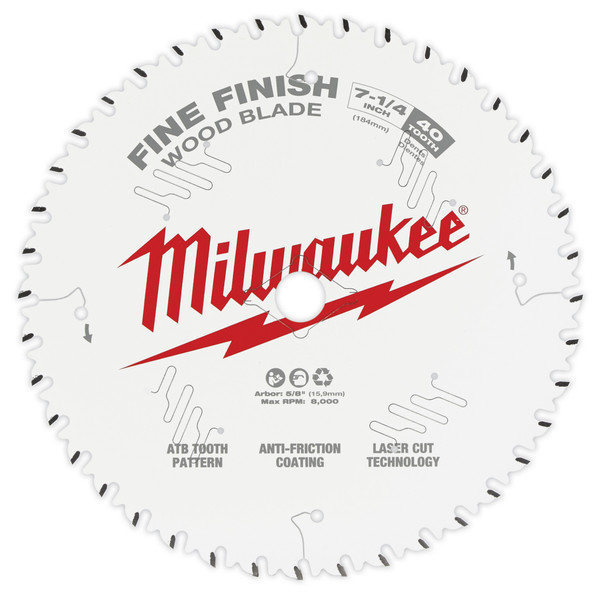 Milwaukee 48-41-0726 7-1/4 in. 40T Fine Finish Circular Saw Blade