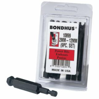 Bondhus 10899 Bhx9 mm  9Pc. 3" Metric Balldriver Power Bit S (1 SET)