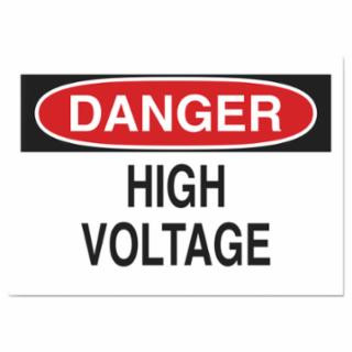 Brady 84877 10X14" Danger High Voltage Safety Sign(Sticker)