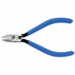 Klein Tools D257-4 Diagonal Cutting Pliers, Electronics, Tapered Nose, Narrow Jaw, 4-Inch