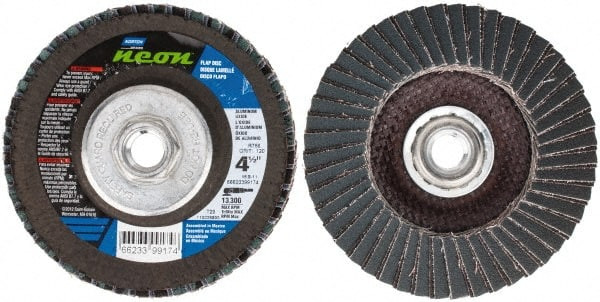 Norton 66623399174 4-1/2 X 1/4 X 5/8-11" Neon R766 Flap Disc Type 2