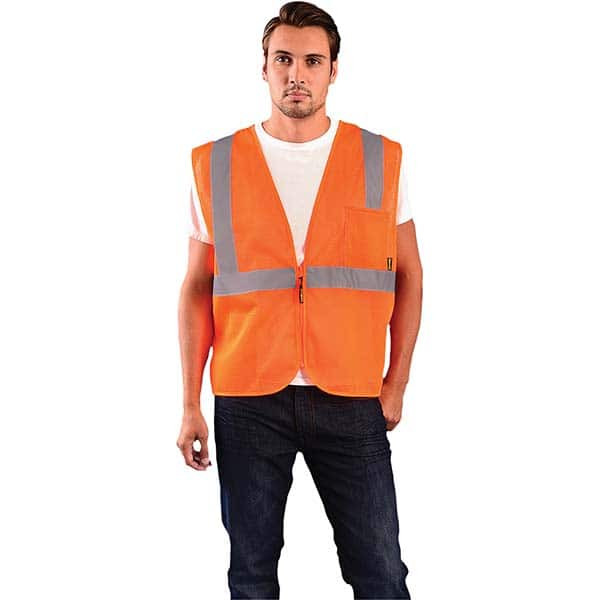 Occunomix ECO-IMZ-OS Class 2 Mesh Vest 2" Tape Zip Close Sm Or