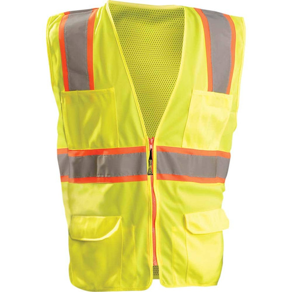 Occunomix LUX-ATRNSM-YM Vest Sol/Mesh 2Tonetapezipper Cl2 Yel M