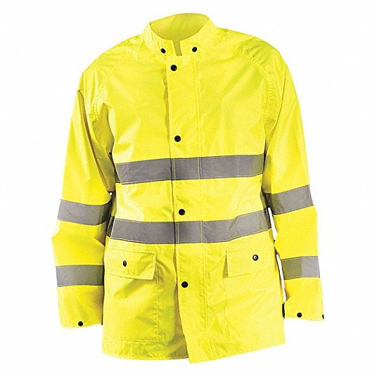 Occunomix LUX-TRJKT-YXL XL Yellow Classic Breathable Rain Jacket W/ Det