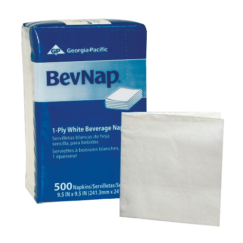 Georgia Pacific GPC96019 C-Bevnap 1Ply Wht 9.5X 9.5 (8/500) (1 CA)
