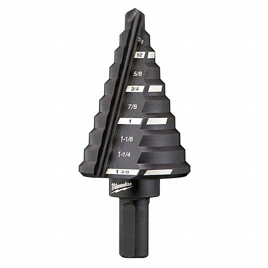 Milwaukee 48-89-9205 #5 Step Drill Bit, 1/4 in. - 1-3/8 in. x 1/8 in.