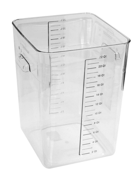 Rubbermaid Commercial FG632200CLR Space Saving Cont Sq 22Qt/20.8L Clr