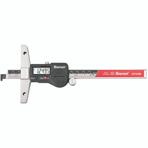 L.S. Starrett 3753B-6/150 6" Elect Depth Gage .0005"Res 0-6"Rng Spc Output