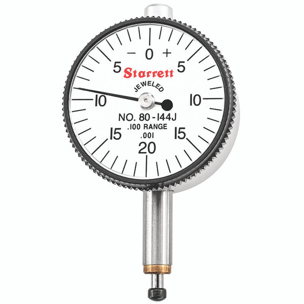 L.S. Starrett 55893 80-144J Mini 1-11/16" Dial Indicator .100" Range
