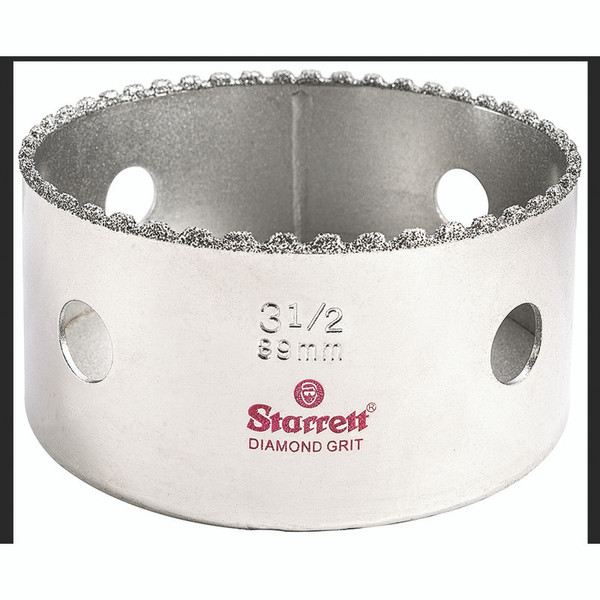 L.S. Starrett KD0312-N Diamond Grit Hole Saw 3-1/2" - 89 mm  Diameter
