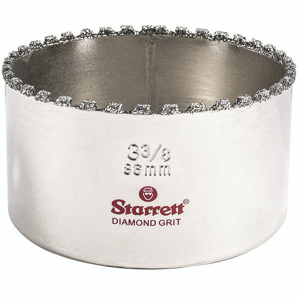 L.S. Starrett KD0338-N Diamond Grit Hole Saw 3-3/8" - 86 mm  Diameter