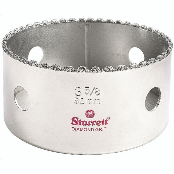 L.S. Starrett KD0358-N Diamond Grit Hole Saw 3-5/8" 92 mm  Diameter