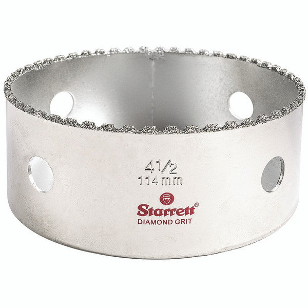 L.S. Starrett KD0412-N Diamond Grit Hole Saw 4-1/2" - 114 mm  Diameter