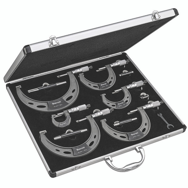 L.S. Starrett ST444.1CXRLZ Outside Micrometer Set -0-6"Range .001"
