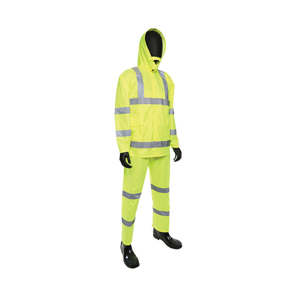 Pip 4033/XXXXL Fluor Green Poly Oxford/Pu 3Pcs Rainsuit Class 3