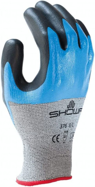 Showa 376XXL-10 Dispose 3/4 Nitrile Blueundercoating Dz6 (1 DZ)
